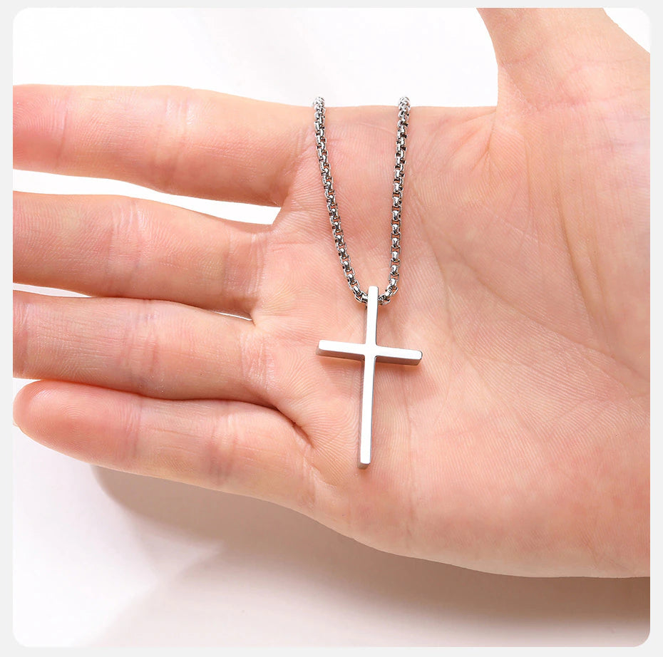 Cuban Chain and Cross Pendant Set - Espiaye Apparel Default Title Necklace