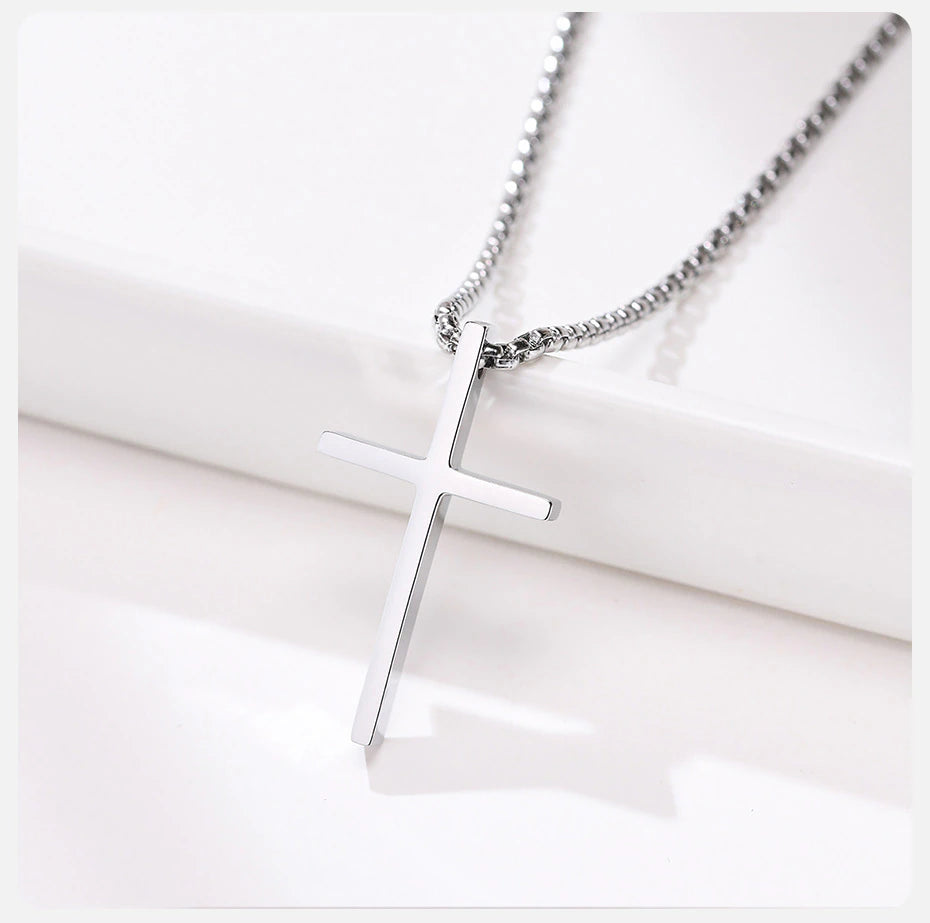 Cuban Chain and Cross Pendant Set